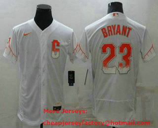 Men's San Francisco Giants #23 Kris Bryant White 2021 City Connect Stitched MLB Cool Base Nike Jersey