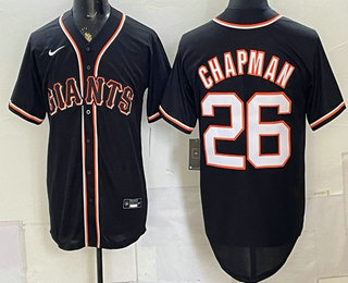 Men's San Francisco Giants #26 Matt Chapman 2026 Black Fashion Cool Base Jersey