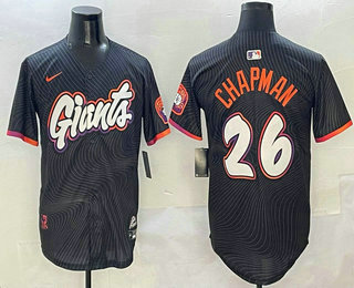 Men's San Francisco Giants #26 Matt Chapman Black 2025 City Connect Limited Stitched Jersey