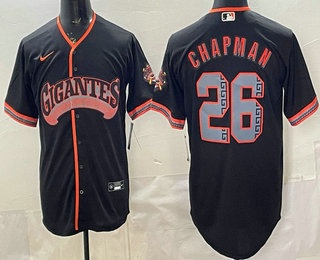 Men's San Francisco Giants #26 Matt Chapman Black 2026 Alternate Stadium Stitched Jersey