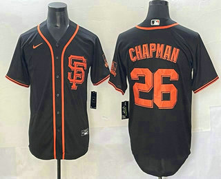Men's San Francisco Giants #26 Matt Chapman Black Cool Base Jersey