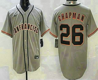 Men's San Francisco Giants #26 Matt Chapman Gray Cool Base Jersey