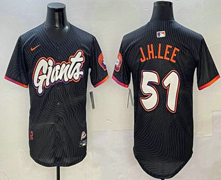 Men's San Francisco Giants #51 Jung Hoo Lee Black 2025 City Connect Limited Stitched Jersey
