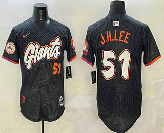 Men's San Francisco Giants #51 Jung Hoo Lee Black 2025 City Connect Limited Stitched Jersey