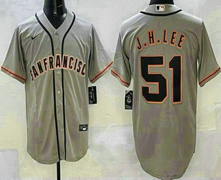 Men's San Francisco Giants #51 Jung Hoo Lee Gray Cool Base Jersey