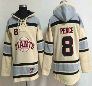 Men's San Francisco Giants #8 Hunter Pence Cream Hoody