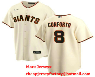 Men's San Francisco Giants #8 Michael Conforto Cream Cool Base Stitched Baseball Jersey 1