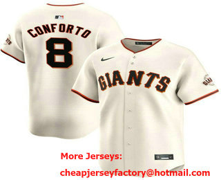 Men's San Francisco Giants #8 Michael Conforto Cream Cool Base Stitched Baseball Jersey