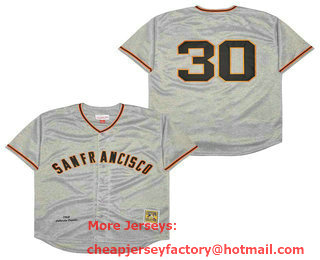 Men's San Francisco Giants 30 Orlando Cepeda 1962 Grey Throwback Jersey
