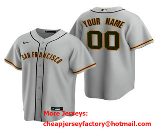 Men's San Francisco Giants ACTIVE PLAYER Custom Gray Cool Base Stitched Baseball Jersey