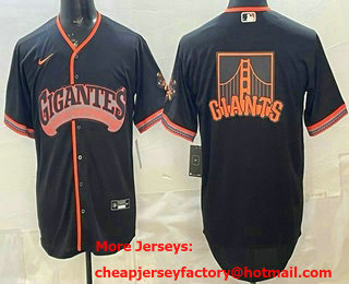 Men's San Francisco Giants Team Big Logo Black 2026 Alternate Stadium Stitched Baseball Jersey