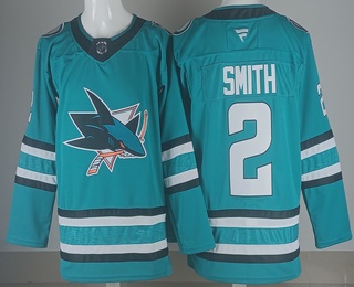 Men's San Jose Sharks #2 Will Smith Teal Authentic Jersey