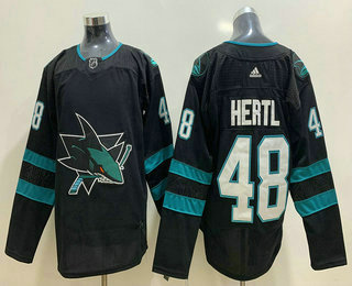 Men's San Jose Sharks #48 Tomas Hertl Black Adidas Stitched NHL Jersey