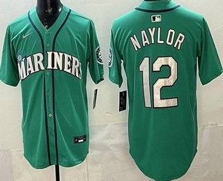 Men's Seattle Mariners #12 Josh Naylor Aqua Limited Jersey