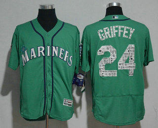 Men's Seattle Mariners #24 Ken Griffey Jr. Teal Green 2017 Spring Training Stitched MLB Flex Base Jersey