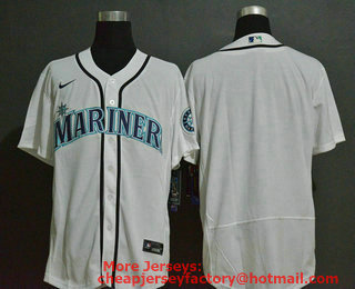 Men's Seattle Mariners Blank White Stitched MLB Flex Base Nike Jersey