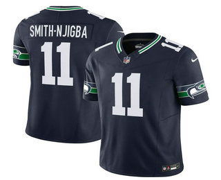 Men's Seattle Seahawks #11 Jaxon Smith Njigba 2023 FUSE Navy Limited Stitched Jersey