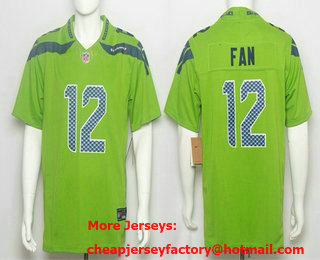 Men's Seattle Seahawks #12 Fan Limited Green FUSE Jersey