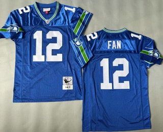 Men's Seattle Seahawks #12 Fan Navy Throwback Jersey