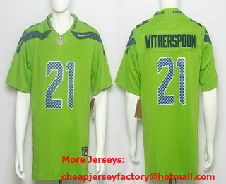 Men's Seattle Seahawks #21 Devon Witherspoon Limited Green FUSE Jersey