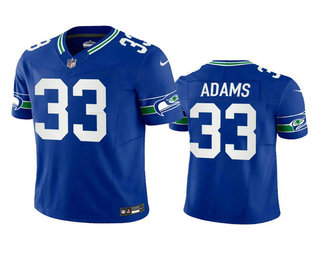 Men's Seattle Seahawks #33 Jamal Adams Royal 2023 FUSE Vapor Limited Throwback Stitched Jersey