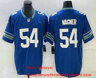 Men's Seattle Seahawks #54 Bobby Wagner Blue 2023 FUSE Vapor Limited Throwback Stitched Jersey