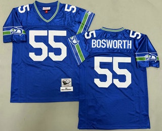 Men's Seattle Seahawks #55 Brian Bosworth Blue 1987 Throwback Jersey