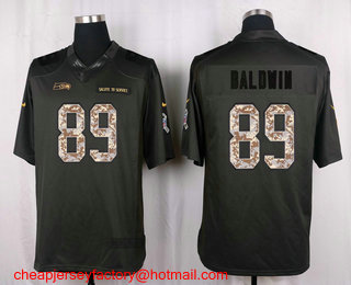 Men's Seattle Seahawks #89 Doug Baldwin Black Anthracite 2016 Salute To Service Stitched NFL Nike Limited Jersey