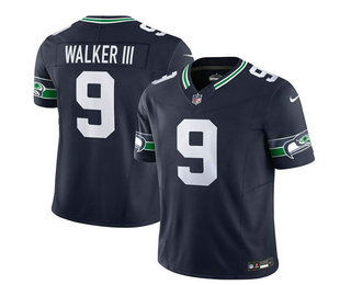 Men's Seattle Seahawks #9 Kenneth Walker III 2023 FUSE Navy Limited Stitched Jersey