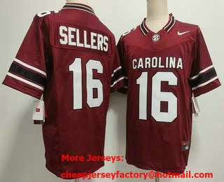 Men's South Carolina Gamecocks #16 LaNorris Sellers Limited Red FUSE 2026 College Football Jersey