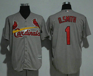 Men's St. Louis Cardinals #1 Ozzie Smith Gray Road Stitched MLB Cool Base Jersey