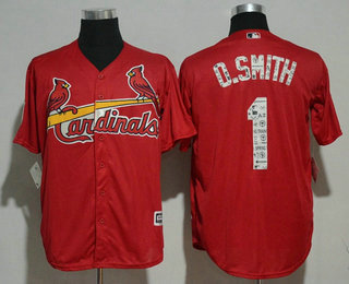 Men's St. Louis Cardinals #1 Ozzie Smith Retired Red 2017 Spring Training Stitched MLB Cool Base Jersey