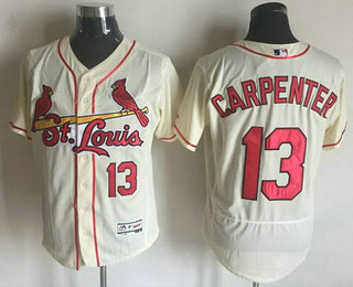 Men's St. Louis Cardinals #13 Matt Carpenter Cream 2016 Flexbase Baseball Jersey