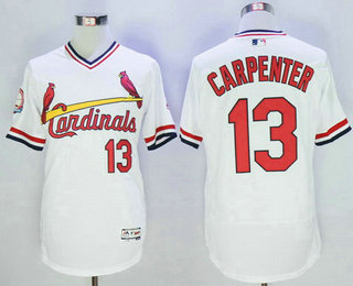 Men's St. Louis Cardinals #13 Matt Carpenter White Pullover 2016 Flexbase Baseball Jersey