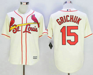 Men's St. Louis Cardinals #15 Randal Grichuk Cream New Cool Base Jersey