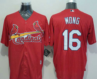 Men's St. Louis Cardinals #16 Kolten Wong Red New Cool Base Jersey