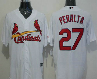 Men's St. Louis Cardinals #27 Jhonny Peralta White New Cool Base Jersey