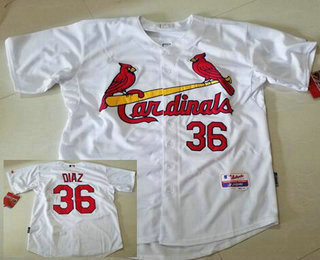 Men's St. Louis Cardinals #36 Aledmys Diaz White Home Stitched Baseball Jersey