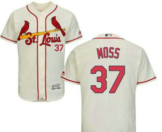 Men's St. Louis Cardinals #37 Brandon Moss Cream Stitched Baseball Jersey