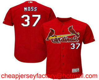 Men's St. Louis Cardinals #37 Brandon Moss Red Stitched MLB Flex Base Jersey