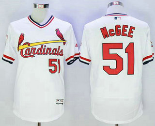 Men's St. Louis Cardinals #51 Willie McGee White 2016 Flexbase Baseball Jersey