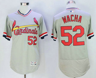 Men's St. Louis Cardinals #52 Michael Wacha Gray Pullover 2016 Flexbase Baseball Jersey
