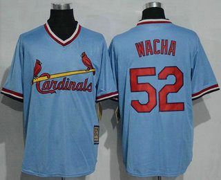 Men's St. Louis Cardinals #52 Michael Wacha Light Blue Cool Base Cooperstown Collection Player Jersey