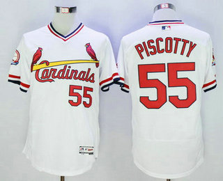 Men's St. Louis Cardinals #55 Stephen Piscotty Retired White Pullover 2016 Flexbase Baseball Jersey