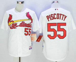 Men's St. Louis Cardinals #55 Stephen Piscotty White Cool Base Jersey