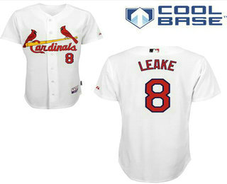 Men's St. Louis Cardinals #8 Mike Leake White Home Stitched Baseball Jersey