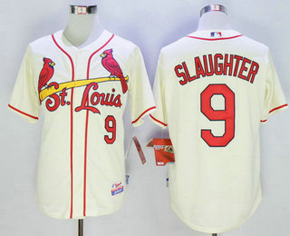 Men's St. Louis Cardinals #9 Roger Maris Retired Cream Cool Base Baseball Jersey