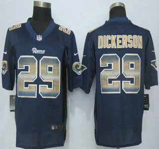 Men's St. Louis Rams #29 Eric Dickerson Navy Blue Strobe 2015 NFL Nike Fashion Jersey