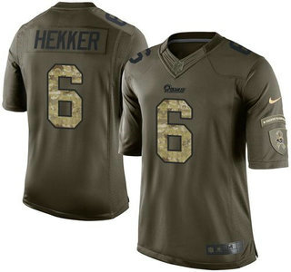 Men's St. Louis Rams #6 Johnny Hekker Green Men's Stitched NFL Limited Salute to Service Jersey