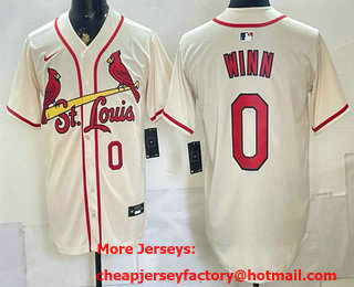 Men's St Louis Cardinals #0 Masyn Winn Cream Limited Stitched Jersey